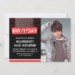 invitaciones de cumpleaños 20 hombres fiesta foto 