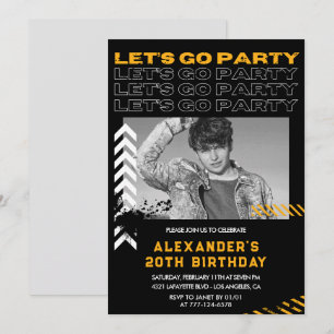 invitaciones de cumpleaños 20 hombres Foto Pintura