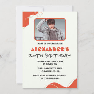 Invitaciones de cumpleaños 20 para hombre modernas