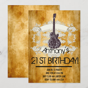 Invitaciones de cumpleaños 21ª Estrella de rock de