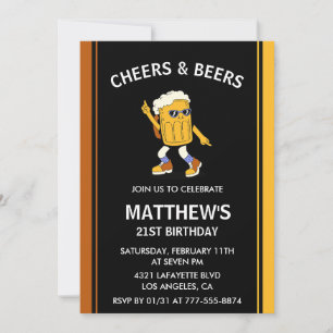 invitaciones de cumpleaños 21 Cheers and Beers Div