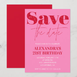 invitaciones de cumpleaños 21 Guardar la fecha Ros