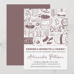 invitaciones de cumpleaños 21 hombres cerveza vint