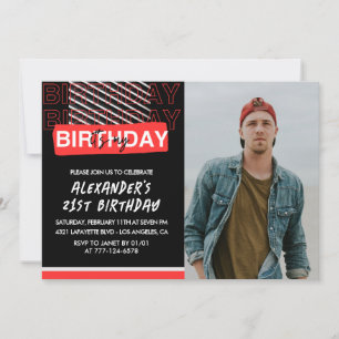 invitaciones de cumpleaños 21 hombres fiesta foto 