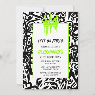 invitaciones de cumpleaños 21 hombres fiesta graff