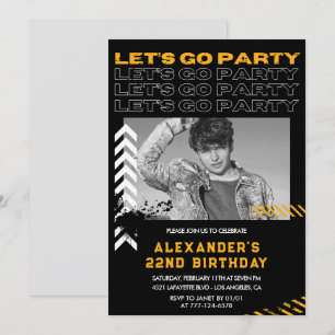 invitaciones de cumpleaños 22 hombres Foto Pintura