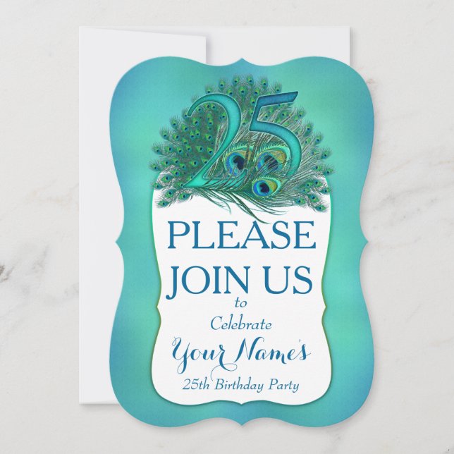 Invitaciones de cumpleaños 25 (Anverso)