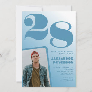 Invitaciones de cumpleaños 28 azul degradado Niño 