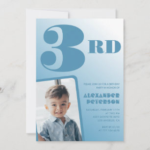Invitaciones de cumpleaños 3º con gradiente azul F