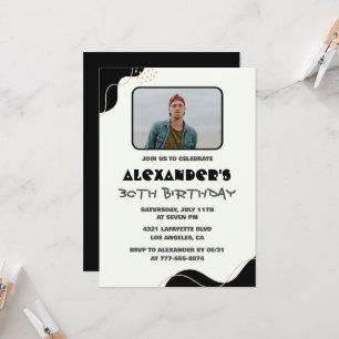 invitaciones de cumpleaños 30 hombres foto simple 
