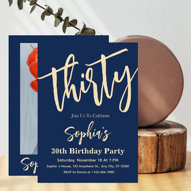 Invitaciones de cumpleaños 30 para fiesta con letr (Subido por el creador)