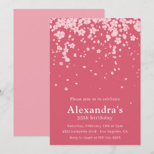 Invitaciones de cumpleaños 35 rosa Boho Floral