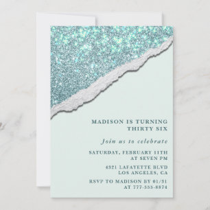 Invitaciones de cumpleaños 36 Elegante Brillo Bril