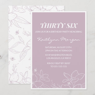 Invitaciones de cumpleaños 36 elegantes florales m