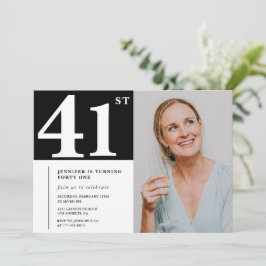 Invitaciones de cumpleaños 41ª foto en blanco y ne