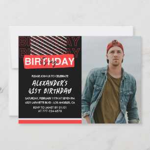 Invitaciones de cumpleaños 41 para hombres con fot