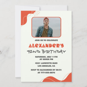 Invitaciones de cumpleaños 42 para hombres moderna