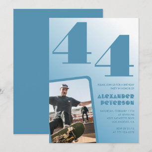 invitaciones de cumpleaños 44 con gradiente de fot