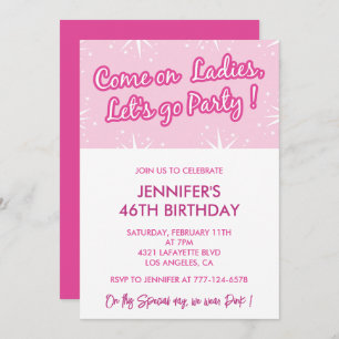 Invitaciones de cumpleaños 46 de color rosa calien