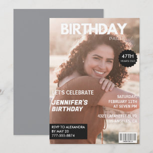 Invitaciones de cumpleaños 47 modernas Stylish Mag