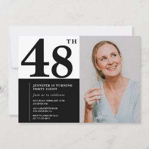 Invitaciones de cumpleaños 48 años con foto en bla