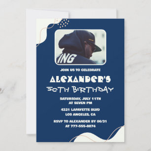 invitaciones de cumpleaños 50 hombres Foto Simple 