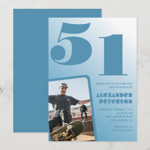 invitaciones de cumpleaños 51 con foto de hombres 