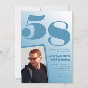 invitaciones de cumpleaños 58 hombres gradiente az