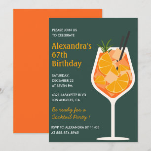 Invitaciones de cumpleaños 67 elegantes cóctel mod