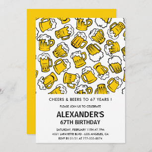 Invitaciones de cumpleaños 67 hombres Saludos y ce
