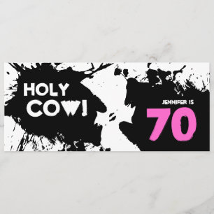 Invitaciones de cumpleaños 70 - ¡Santa vaca!