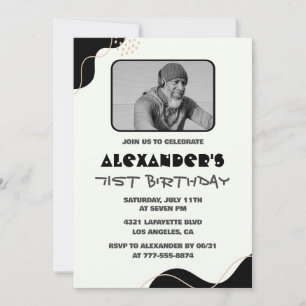Invitaciones de cumpleaños 71 para hombres negros