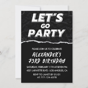 Invitaciones de cumpleaños 73 para hombres negros