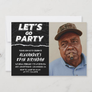 Invitaciones de cumpleaños 87 para hombres negras