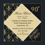 Invitaciones de cumpleaños 90-99<br><div class="desc">Esta invitación es bastante elegante y combina perfectamente lo tradicional con lo contemporáneo.  Bellamente hecho en negro y bronceado,  está esperando que usted lo personalizar fácilmente con su propia información.</div>
