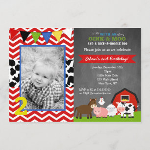 Invitaciones de cumpleaños a Barnyard de granja
