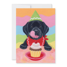 Invitaciones de cumpleaños a Black Lab Puppy