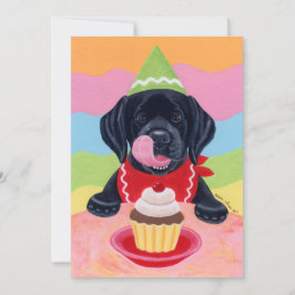 Invitaciones de cumpleaños a Black Lab Puppy