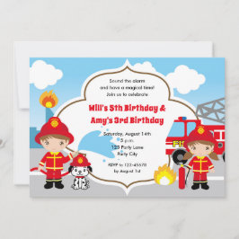 Invitaciones de cumpleaños a bomberos - Conjuntos 
