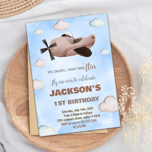 Invitaciones de cumpleaños a Brown Airplane