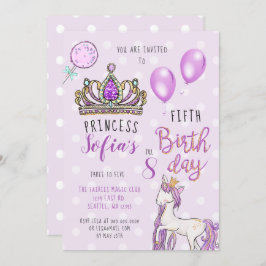 Invitaciones de cumpleaños a caballo de la Princes