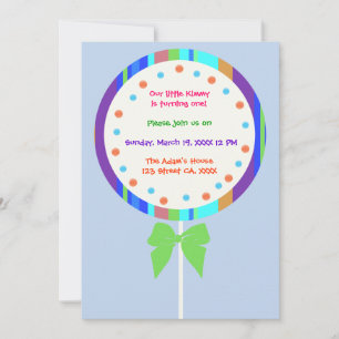 Invitaciones de cumpleaños a Candyland Lollipop