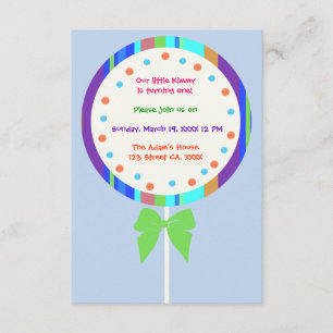 Invitaciones de cumpleaños a Candyland Lollipop