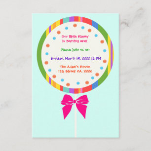 Invitaciones de cumpleaños a Candyland Lollipop