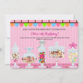 Invitaciones de cumpleaños a Candyland Sweet Shopp