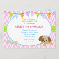 Invitaciones de cumpleaños a Chica de perros copio