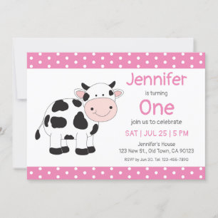 Invitaciones de cumpleaños a Chica de vaca