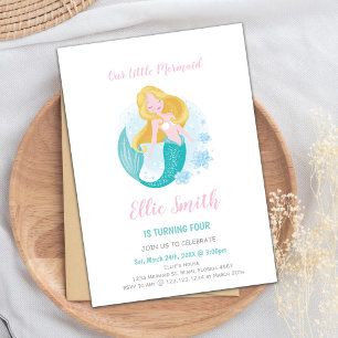 Invitaciones de cumpleaños a Chica Sirena
