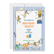 Invitaciones de cumpleaños a Circus Animals