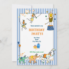 Invitaciones de cumpleaños a Circus Animals